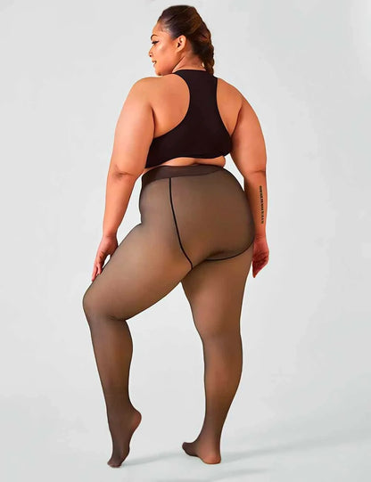 Collant Polaire Doux et Sexy, Effet Peau Nue